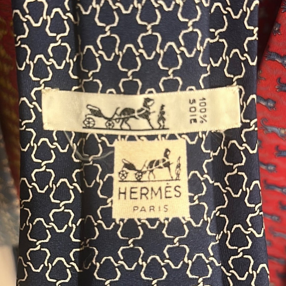 Hermes Blue tie octantal pattern rare